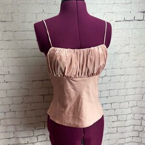 Eye Candy pink satin backless tank top blouse size medium